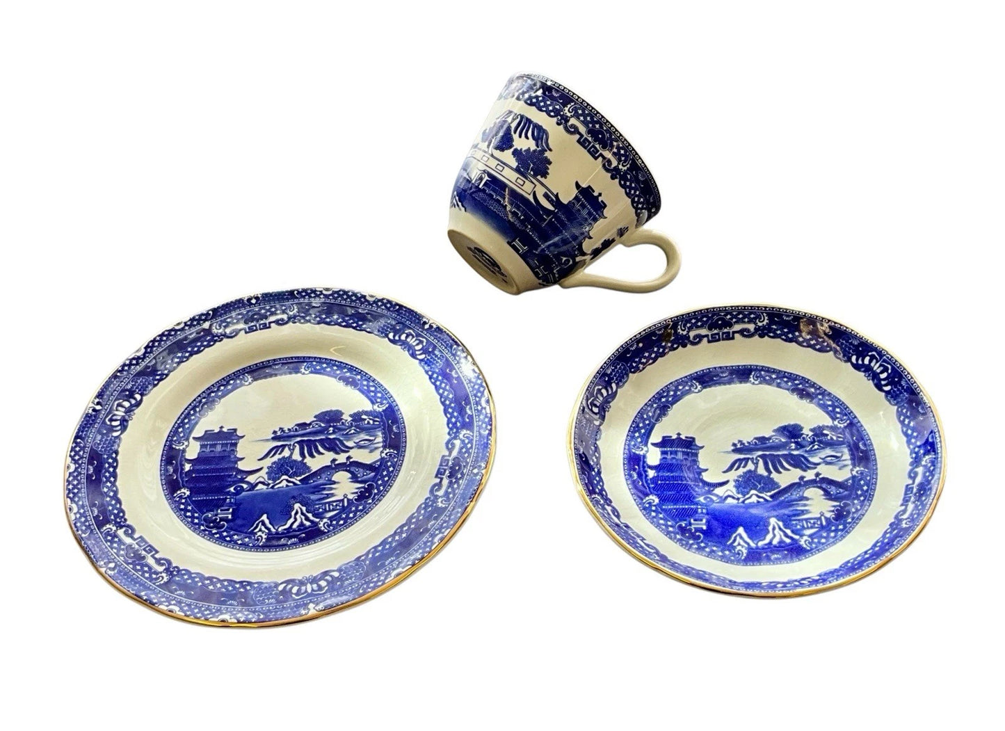 VINTAGE RINGTONS WILLOW PATTERN 29 PIECE TEA/COFFEE SET FOR EIGHT SH36