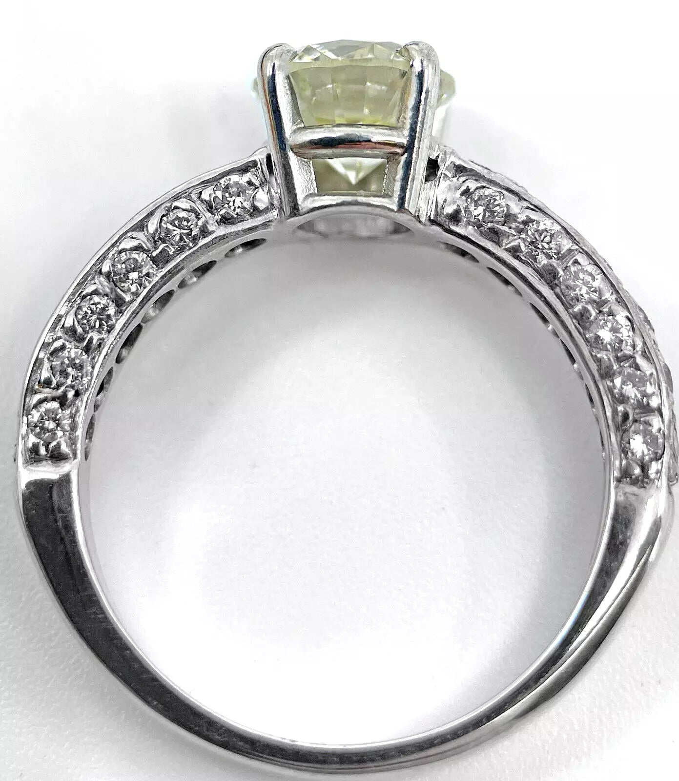 Diamond Solitaire Ring 1.91 Carats 18ct White Gold Size M1/2 BA264