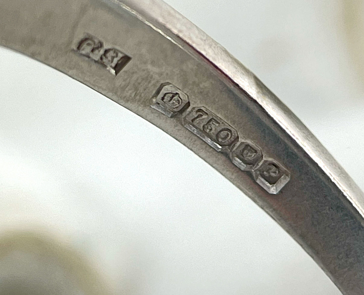 Diamond Ring 3 Stone Trilogy Old Cut 1.5 Carats 18ct White Gold Size O BA338