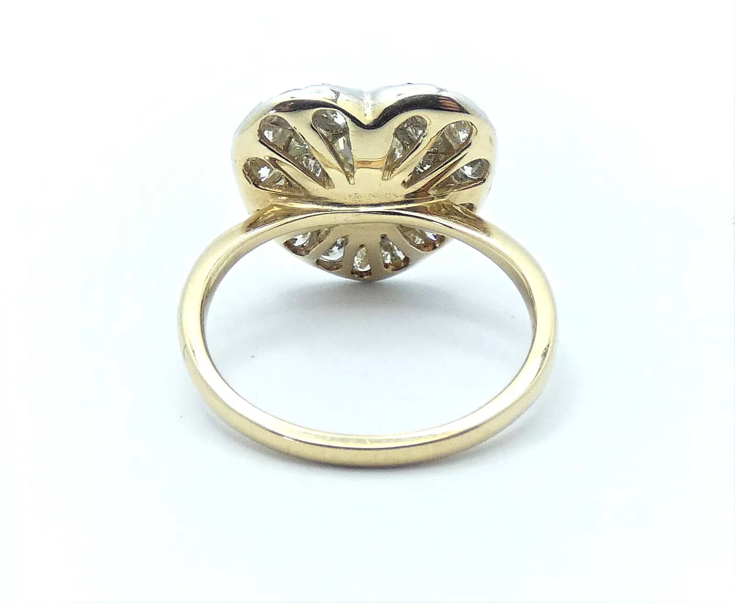 Diamond Ring Heart Shaped Vintage 2.30 Carats UNIQUE Size L1/2 BA146