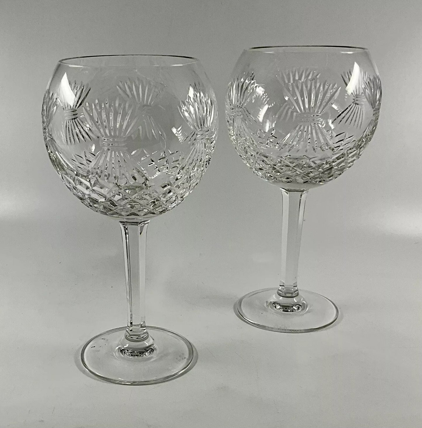 PAIR OF WATERFORD CRYSTAL MILLENIUM SERIES TOASTING GOBLETS PROSPERITY
