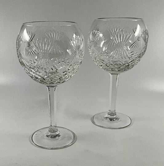 PAIR OF WATERFORD CRYSTAL MILLENIUM SERIES TOASTING GOBLETS PROSPERITY
