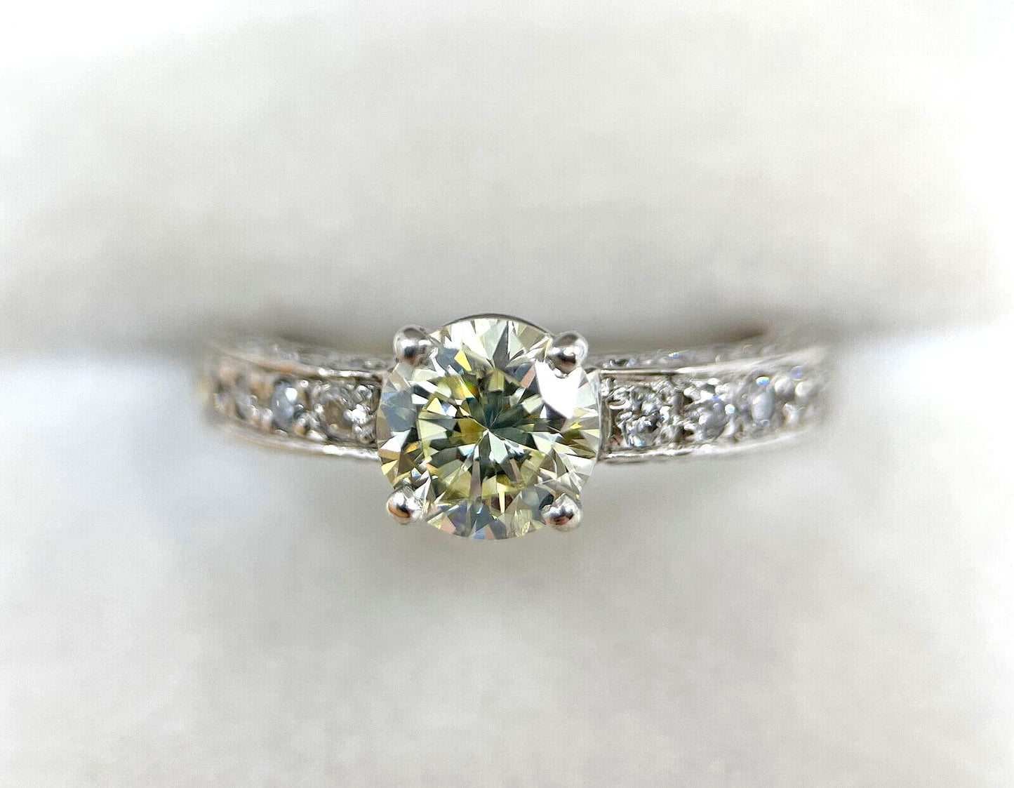 Diamond Solitaire Ring 1.91 Carats 18ct White Gold Size M1/2 BA264