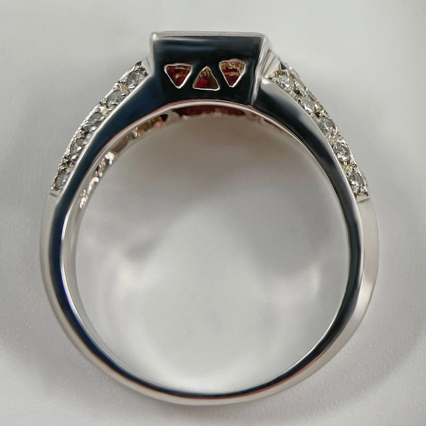 Pink Sapphire Diamond Ring Band 1.05 Carats 14ct White Gold Size N1/2 BA303