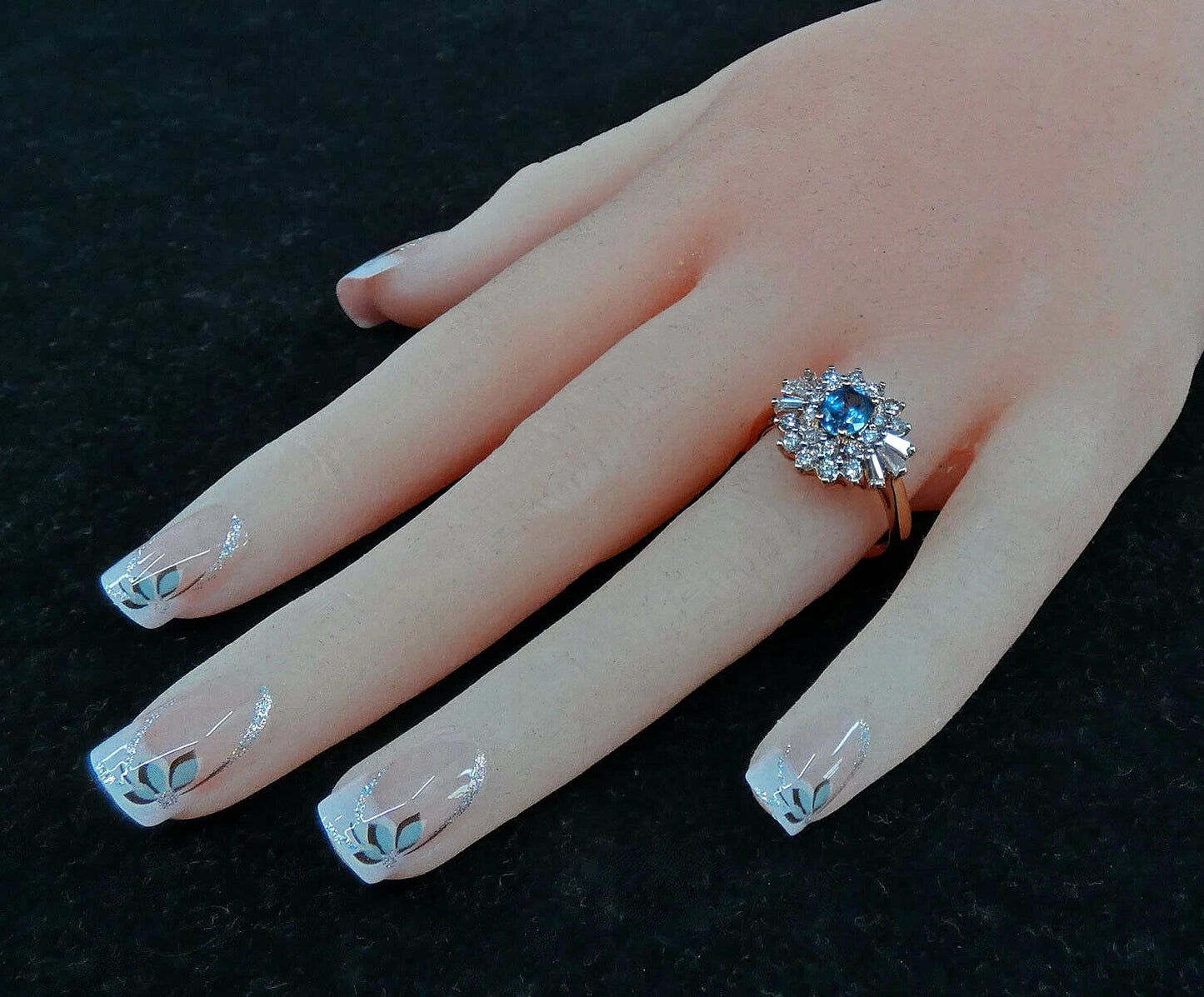 Sapphire Diamond Ring 1.76 Carats Designer Cluster 18ct Yellow Gold Ba237