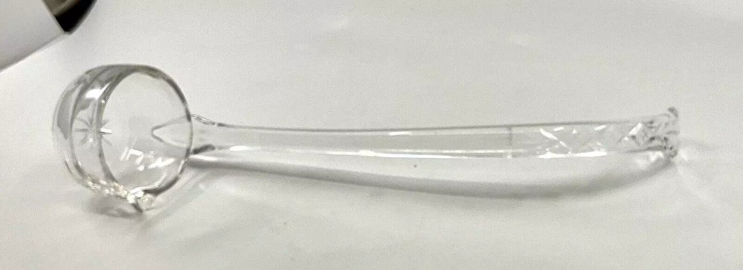 VINTAGE CUT LEAD CRYSTAL PUNCHBOWL & COVER OF LARGE PROPORTION WITH LADLE& PLATE