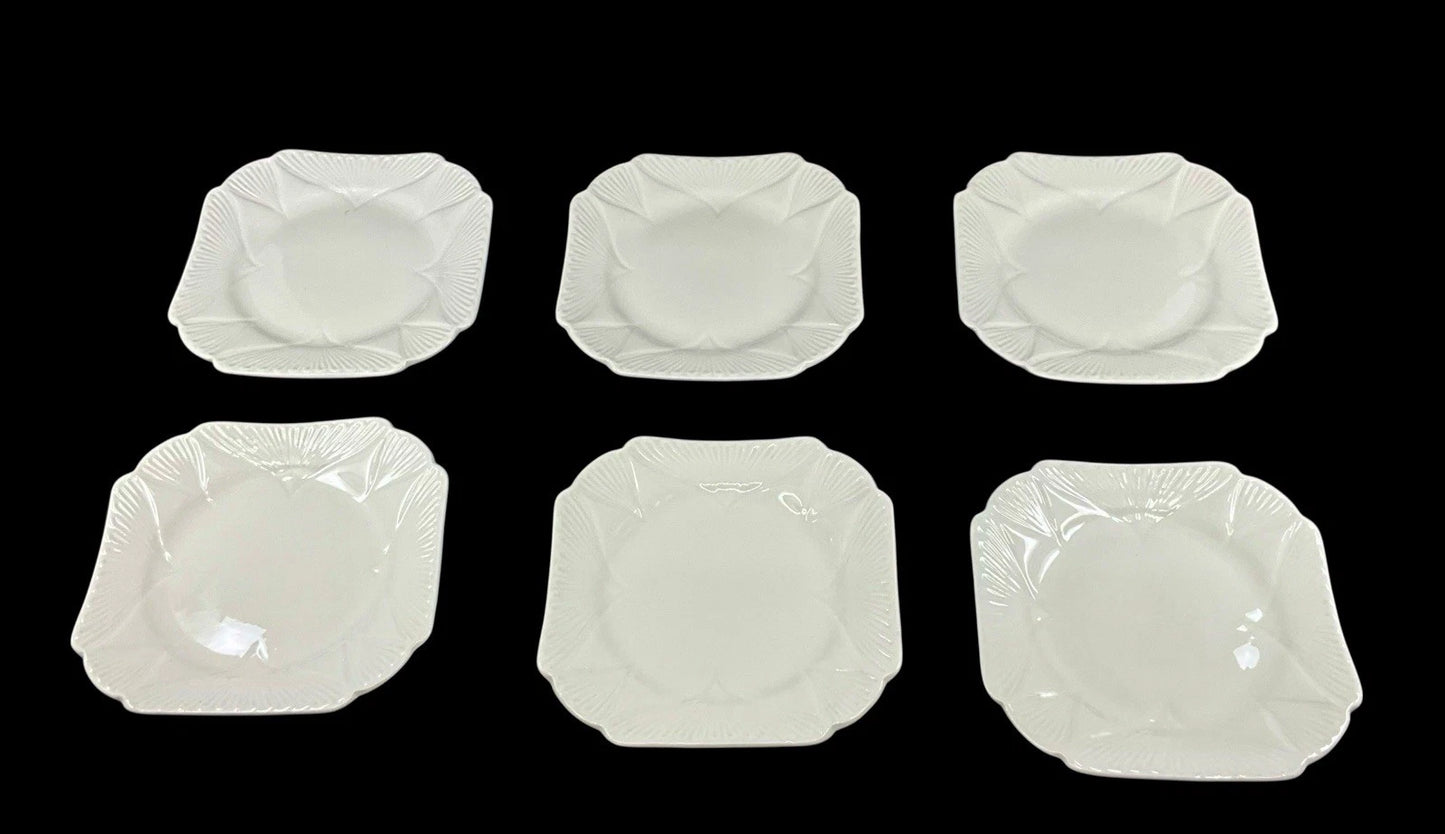 SHELLEY ART DECO DAINTY WHITE 35 PIECE BREAKFAST SET INC.COFFEE POT SH81