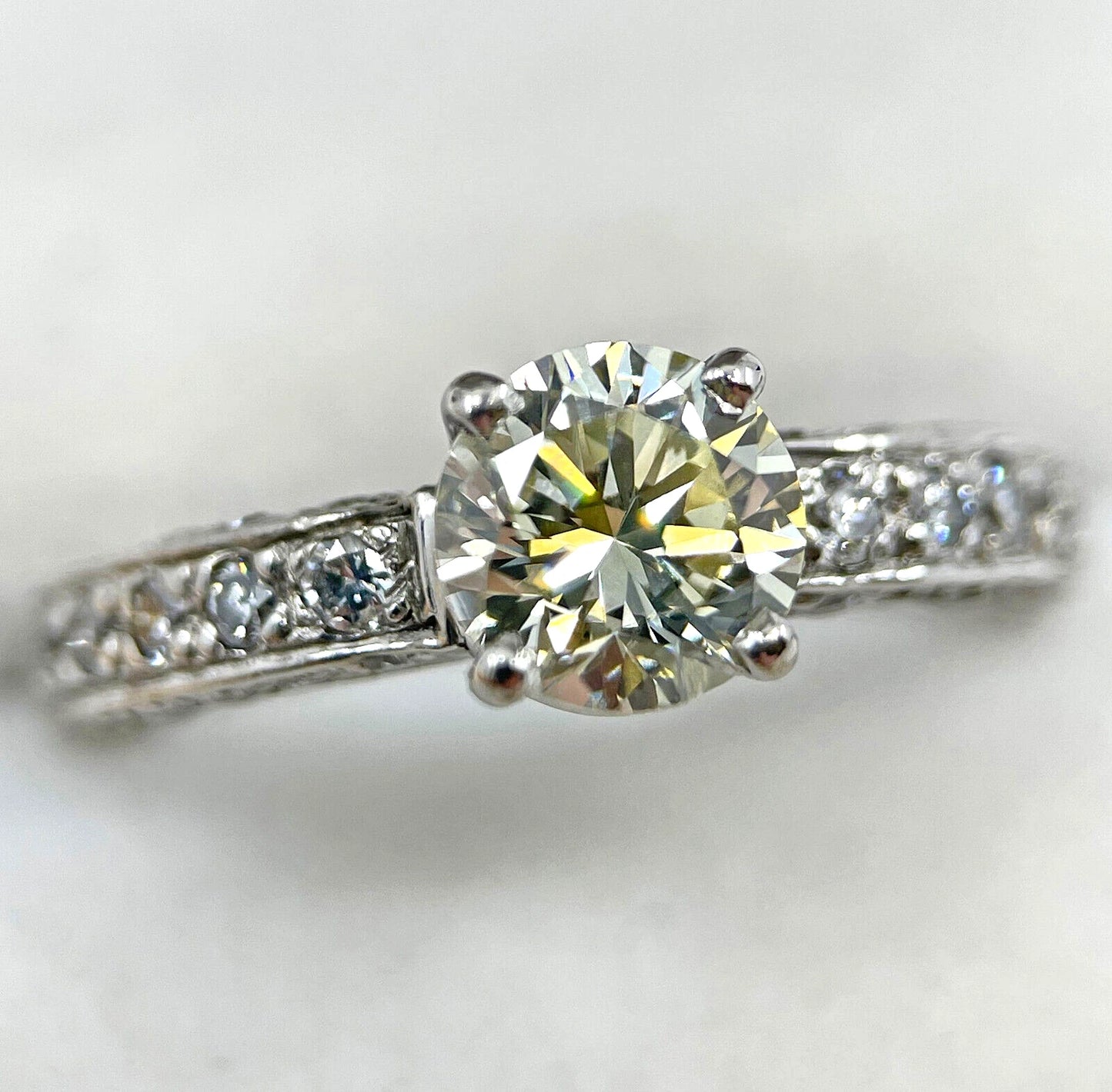 Diamond Solitaire Ring 1.91 Carats 18ct White Gold Size M1/2 BA264