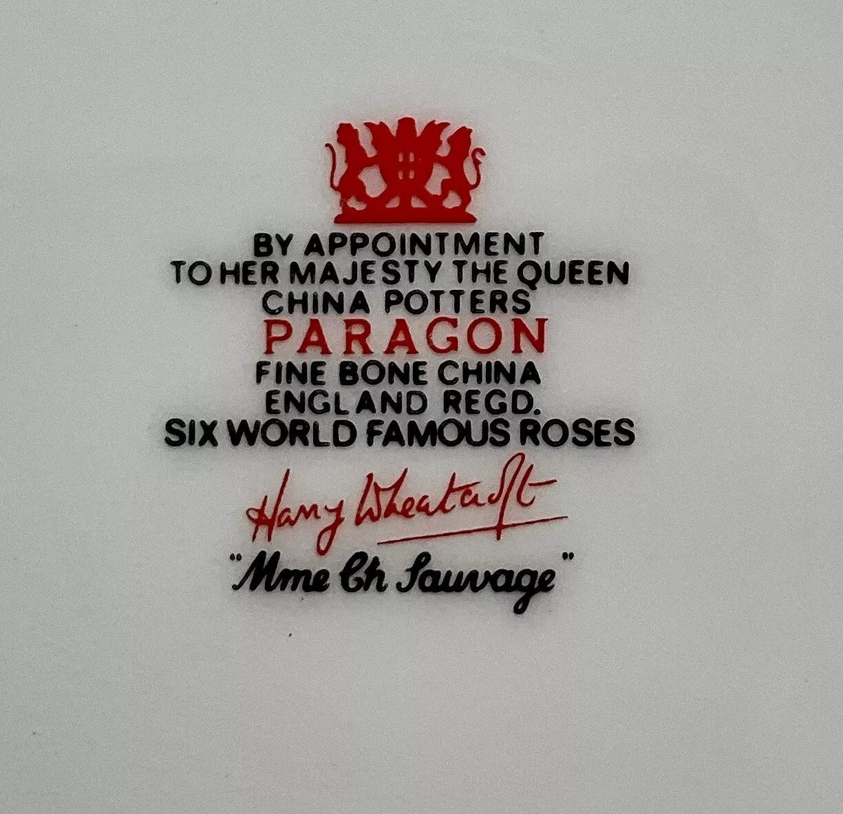 PARAGON WORLD FAMOUS ROSES 30PIECE SET BY HARRY WHEATCROFT SH116