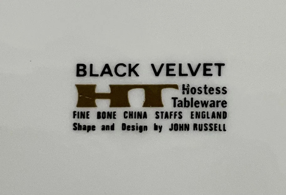 VINTAGE BLACK VELVET 22 PIECE COFFEE SET INC.COFFEE POT BY JOHN RUSSELL SH48